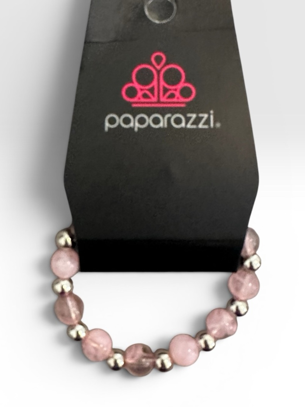 NWT Paparazzi Pink Bead Bracelet Silver Tone Dainty Boho